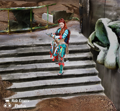 Aloy visits the Atlanta Marriott Marquis ruins